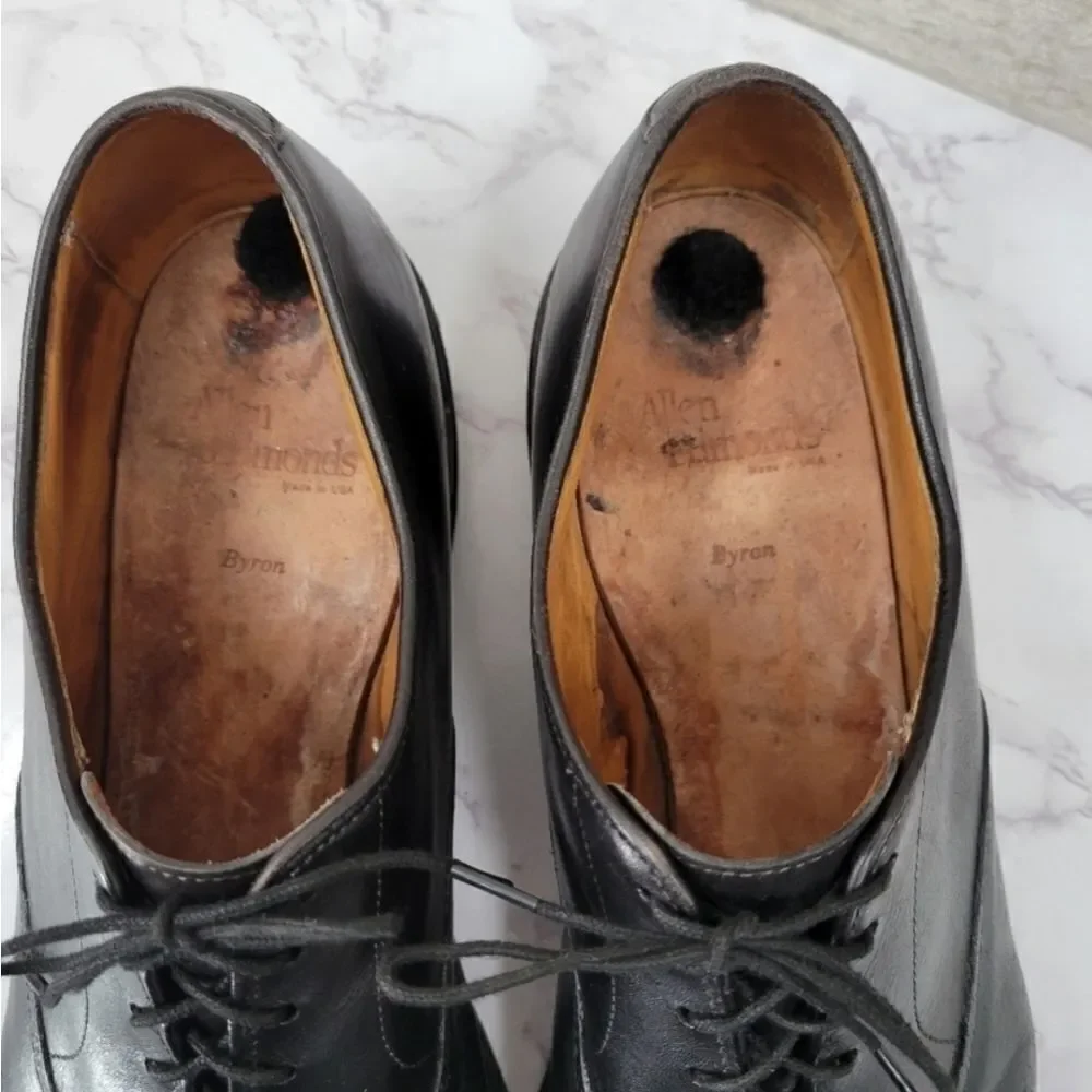 Allen Edmonds Byron Men's Size 13 Black Leather Dress Shoes Lace Up